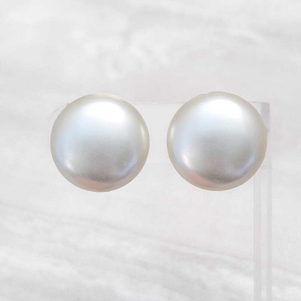 Vintage Clip On Earrings Classic Style Glam Large Faux Pearl Statement